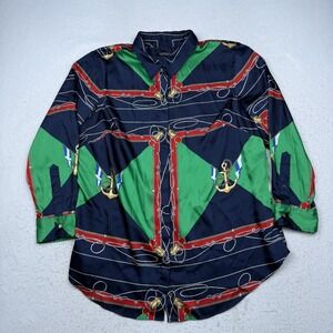 Lauren Ralph Lauren Navy, Green & Red Nautical Button-Down Shirt